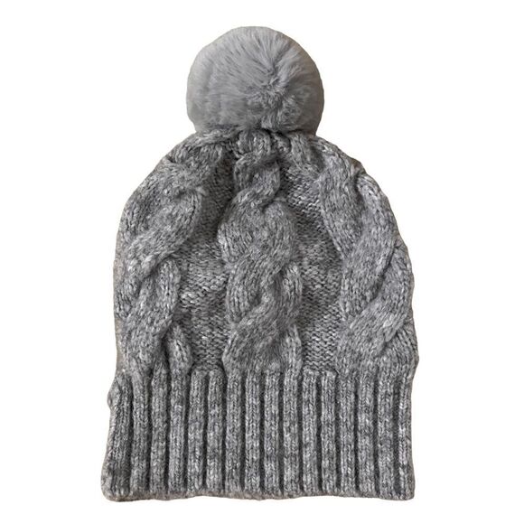 Ted Baker - Grey Wool Pompom Beanie - Picture 3 of 4